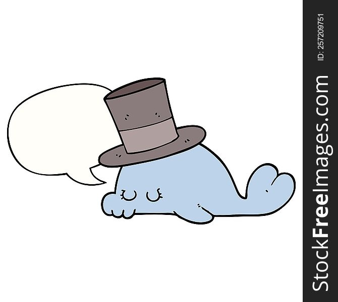Cute Cartoon Dolphin And Speech Bubble
