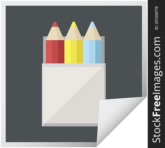 Pack Of Coloring Pencils Graphic Square Sticker