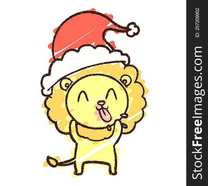 Christmas Lion Chalk Drawing