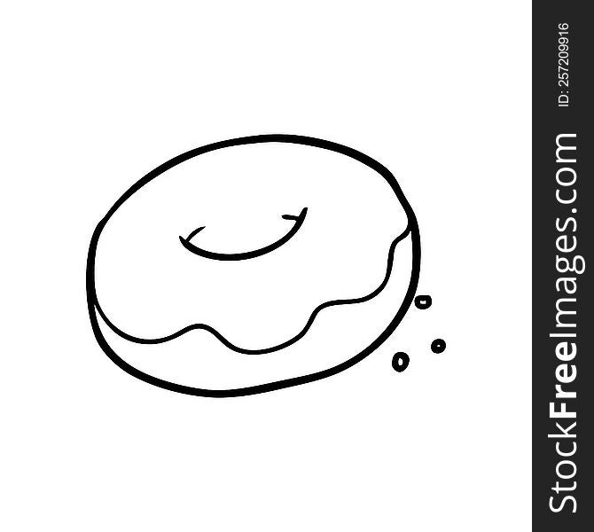 line drawing of a donut with sprinkles. line drawing of a donut with sprinkles