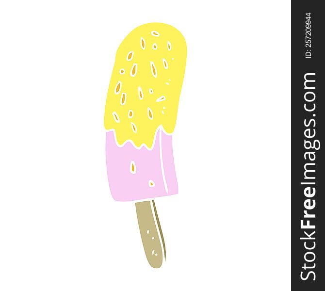 Flat Color Illustration Of A Cartoon Ice Lolly