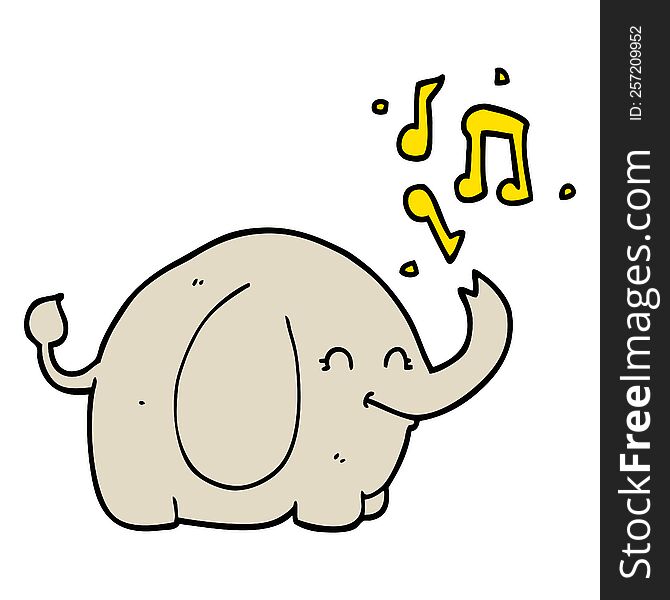 Cartoon Trumpeting Elephant