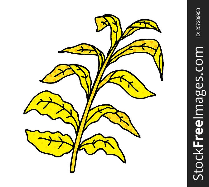 Quirky Comic Book Style Cartoon Corn Leaves