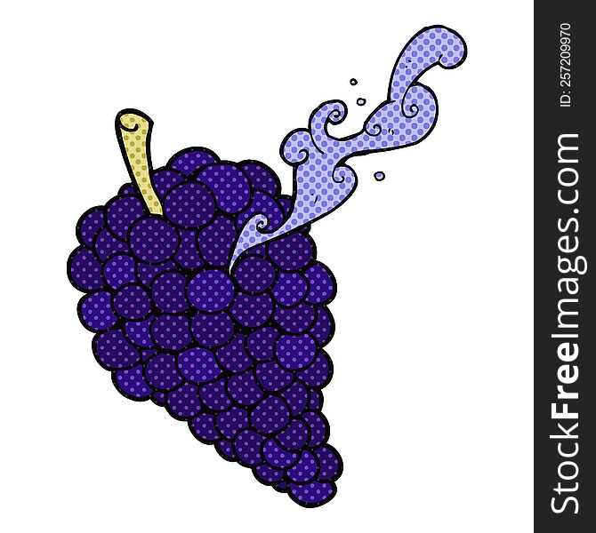 freehand drawn comic book style cartoon grapes
