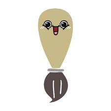 Flat Color Retro Cartoon Paint Brush Stock Image