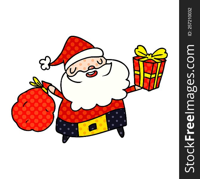 Christmas Cartoon Of Kawaii Santa