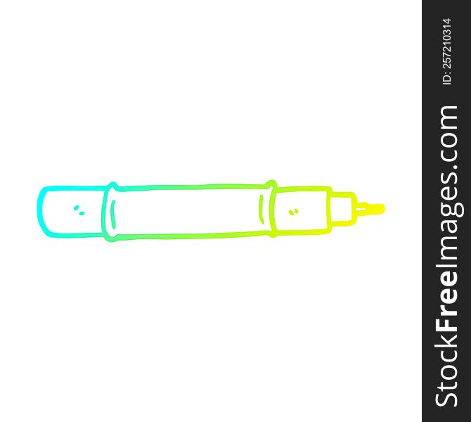 cold gradient line drawing of a cartoon pen