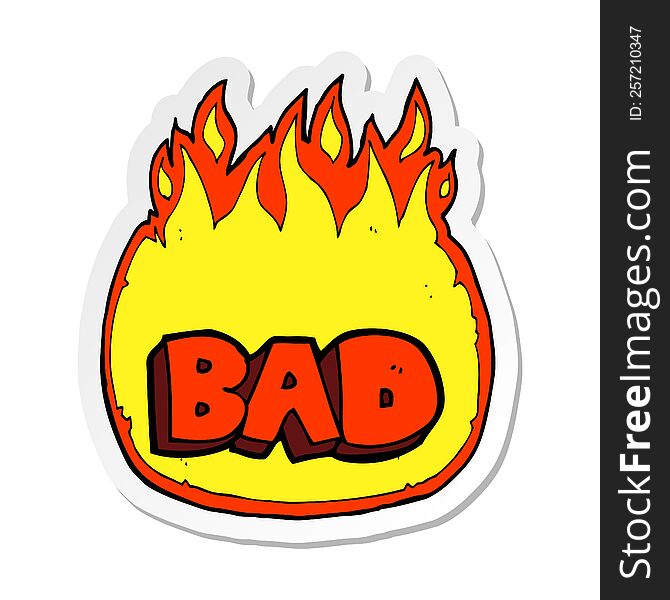 sticker of a cartoon bad sign
