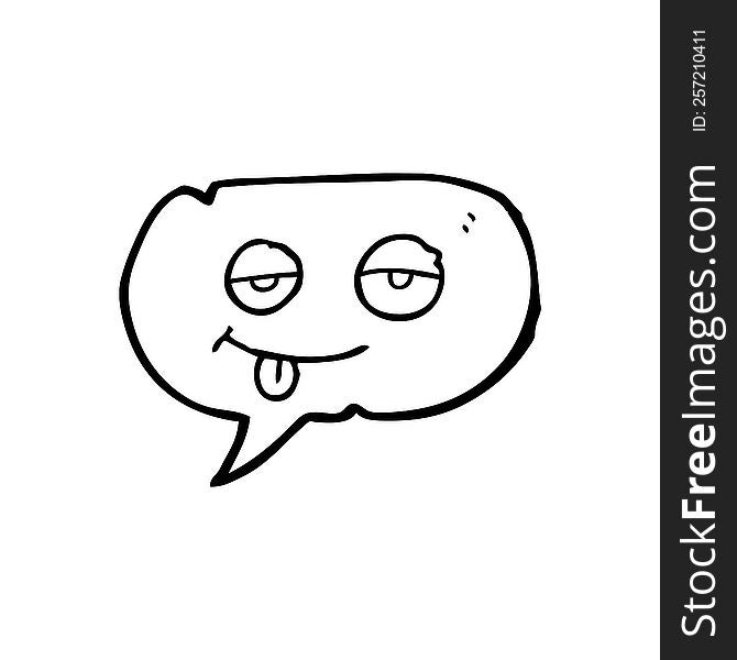 freehand drawn speech bubble cartoon tired eyes