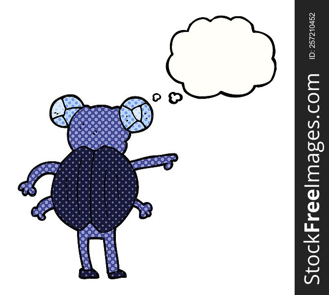 Thought Bubble Cartoon Pointing Insect