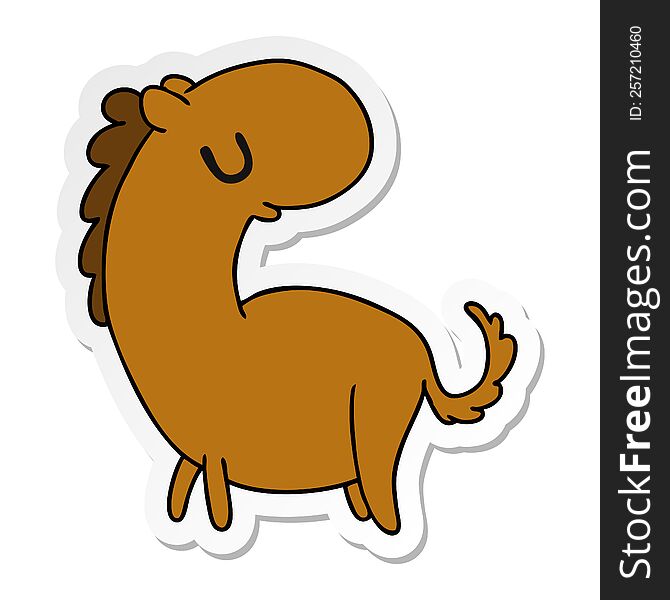Sticker Cartoon Kawaii Of A Cute Horse