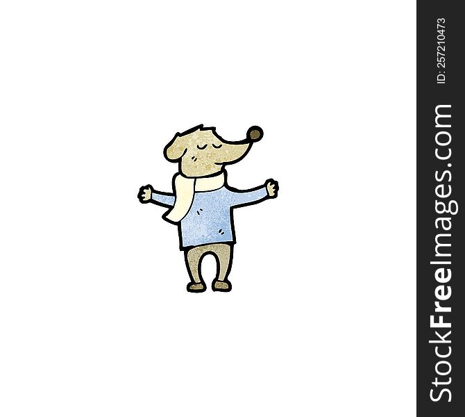 cartoon dog in clothes