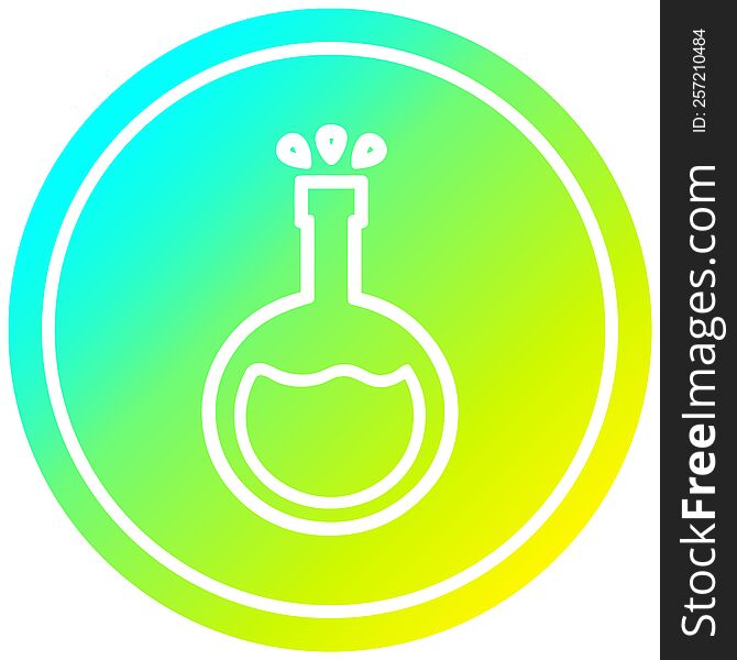 science experiment circular icon with cool gradient finish. science experiment circular icon with cool gradient finish