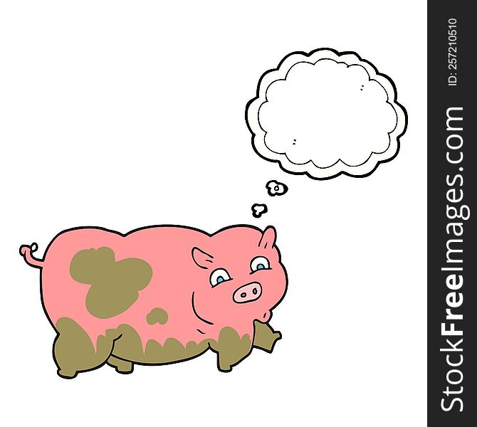 Thought Bubble Cartoon Pig