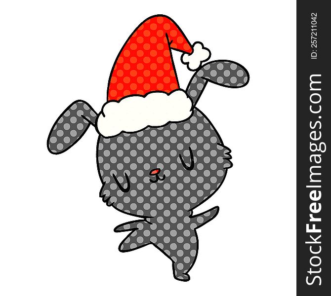 christmas cartoon of kawaii rabbit