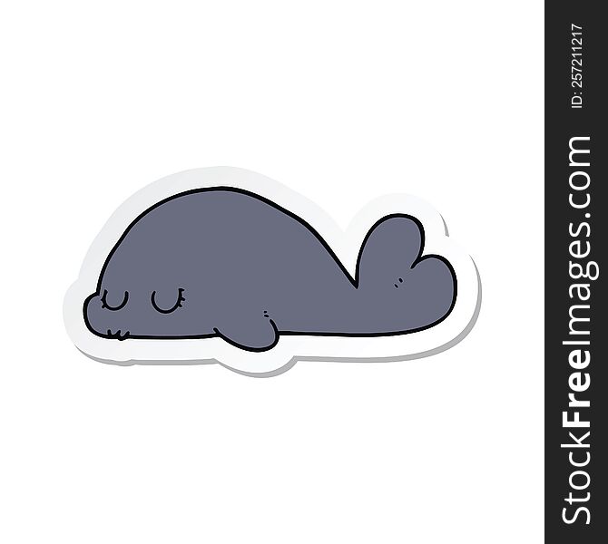 Sticker Of A Cute Cartoon Seal