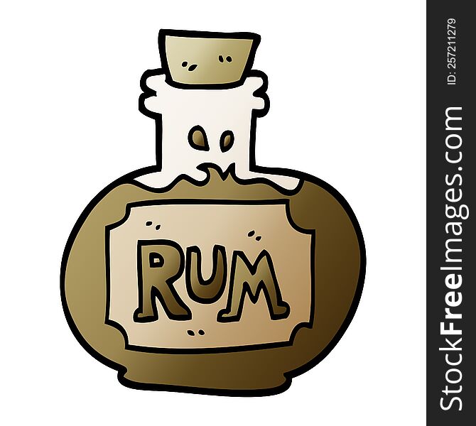 Cartoon Doodle Old Bottle Of Rum