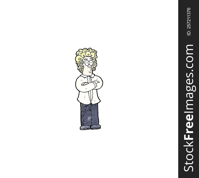 cartoon blond man with curly hair