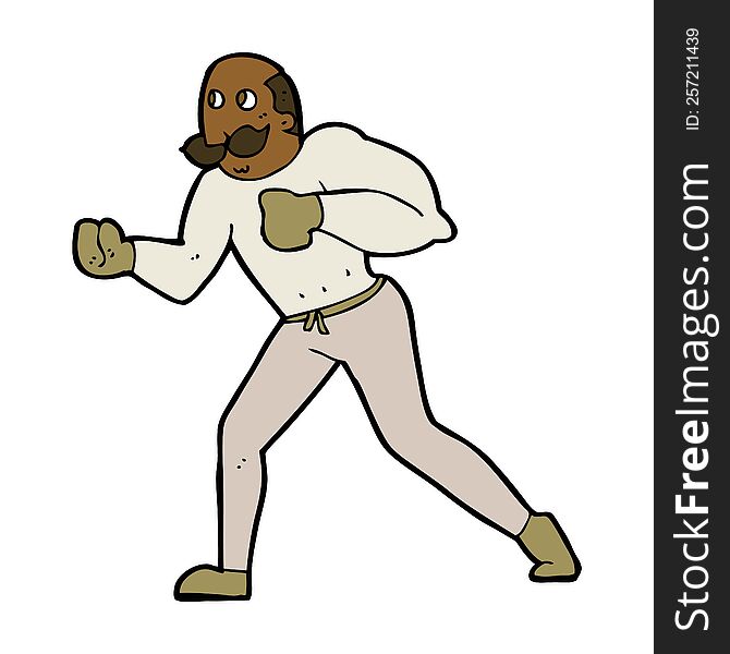 cartoon retro boxer man