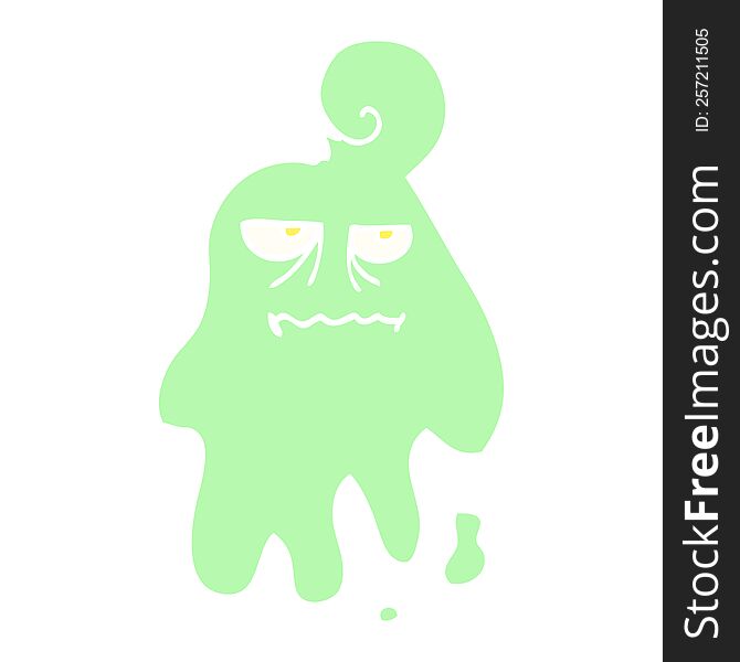 Flat Color Illustration Cartoon Spooky Ghost