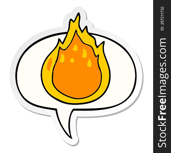 Cartoon Fire And Speech Bubble Sticker