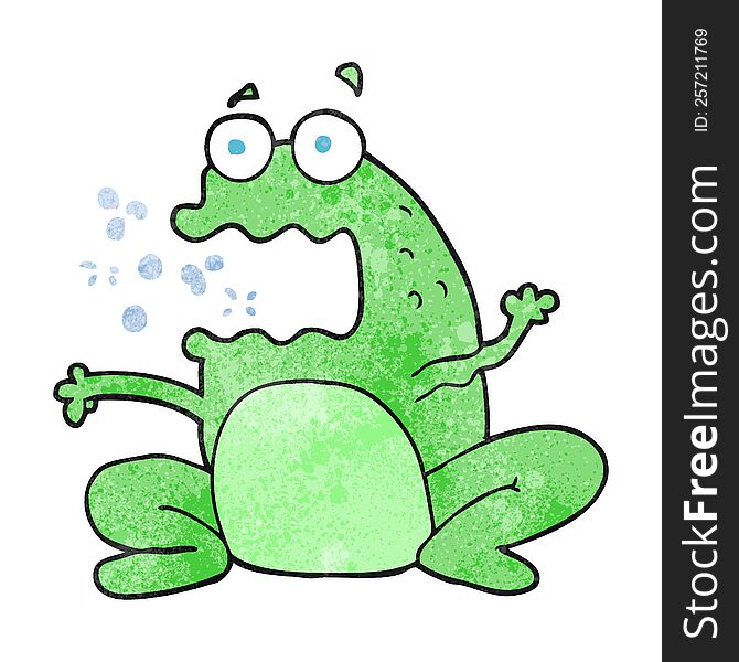 Textured Cartoon Burping Frog