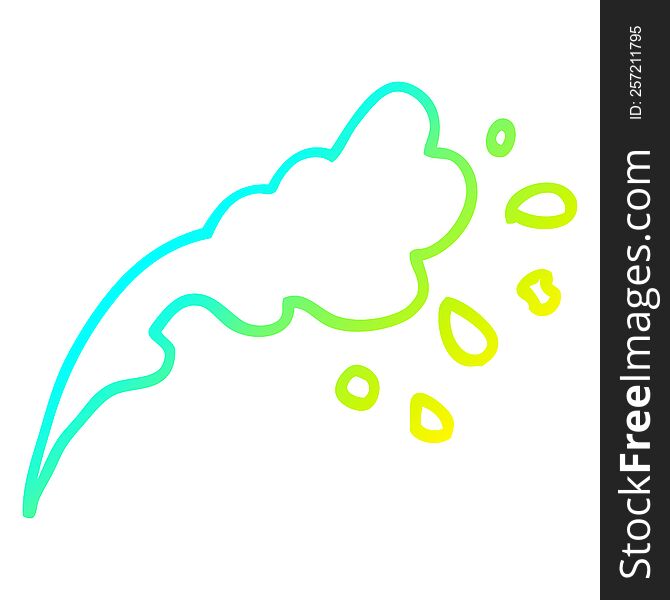 cold gradient line drawing of a cartoon water splash