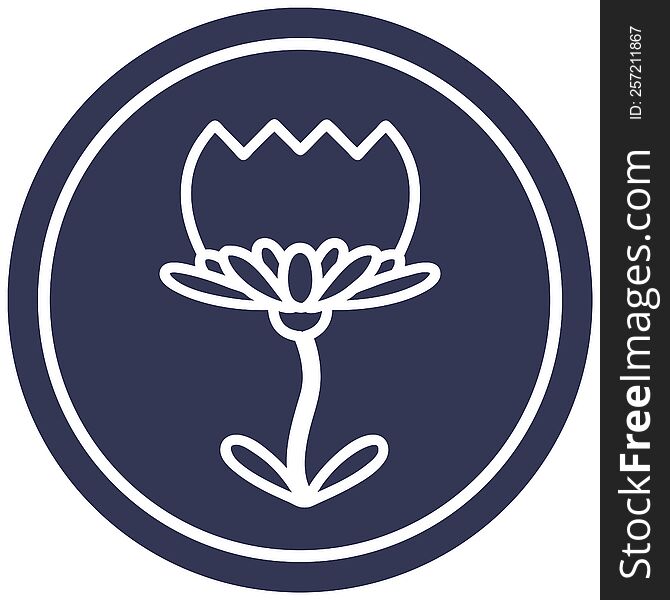 lotus flower circular icon symbol