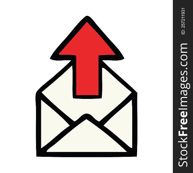 cute cartoon of a email sign. cute cartoon of a email sign