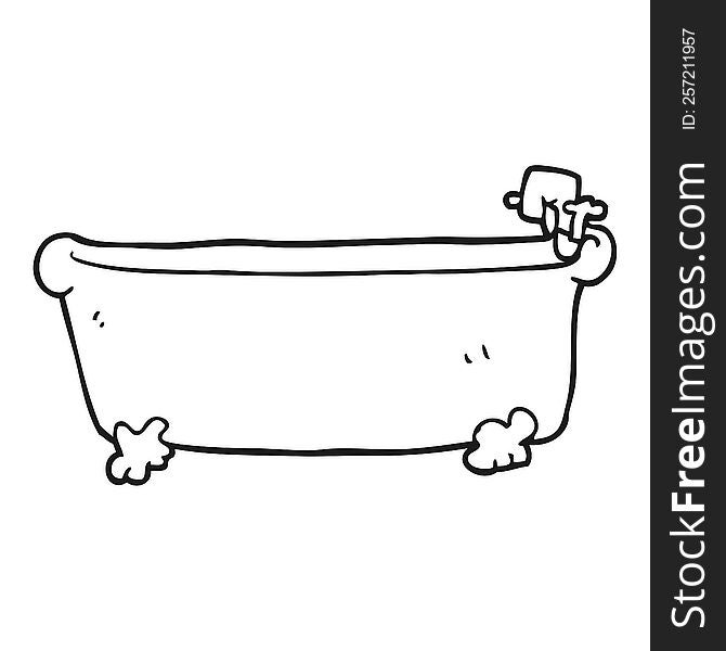 Black And White Cartoon Bath