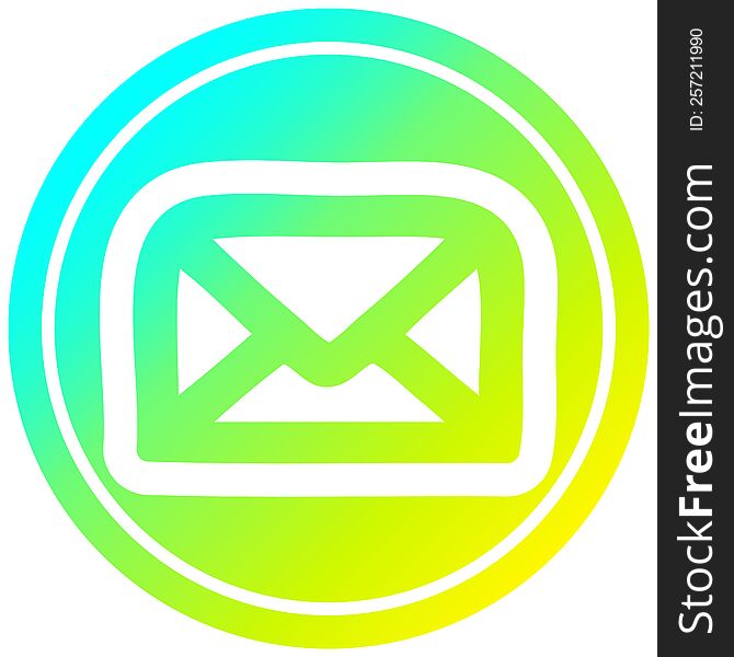 envelope letter circular icon with cool gradient finish. envelope letter circular icon with cool gradient finish