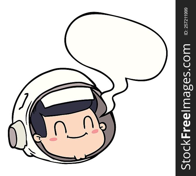 Cartoon Astronaut Face And Speech Bubble