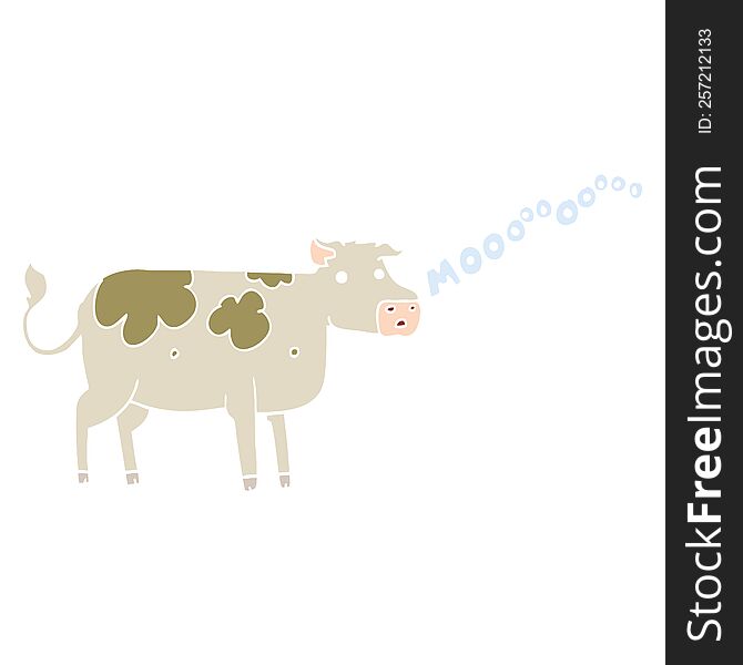 flat color style cartoon cow