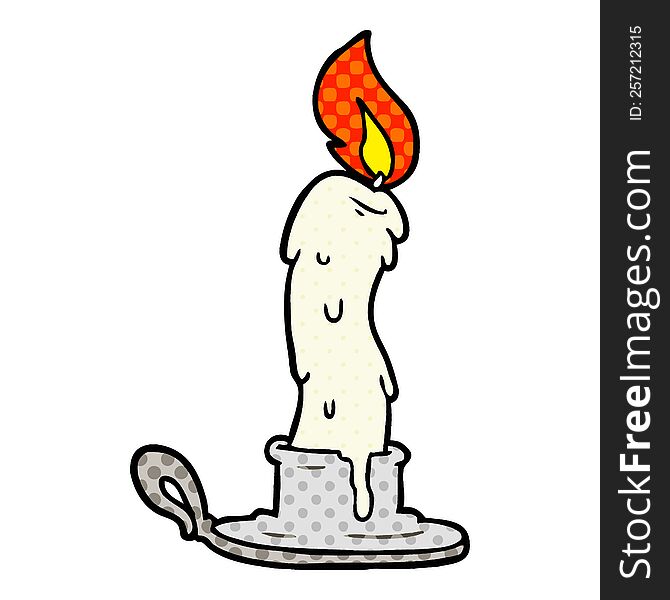 cartoon spooky old candle. cartoon spooky old candle