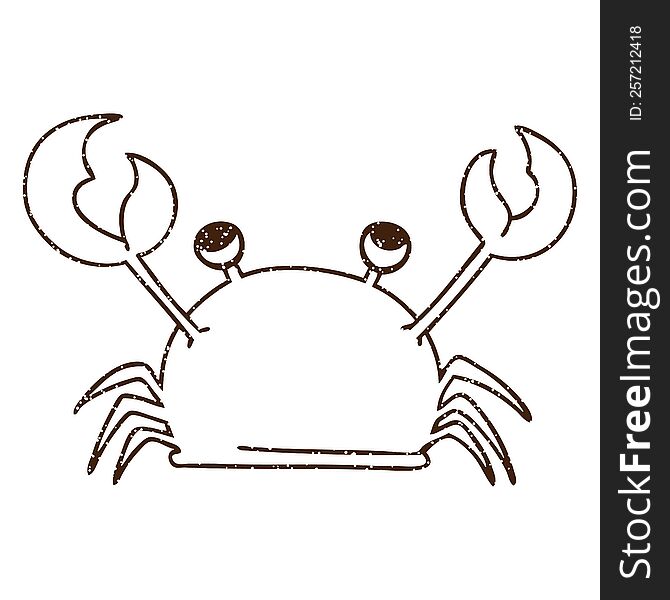 Crab Charcoal Drawing