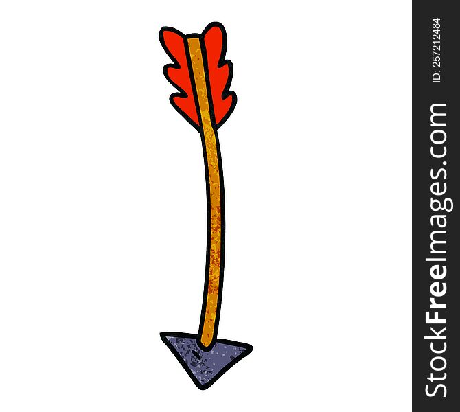 Textured Cartoon Doodle Of An Arrow