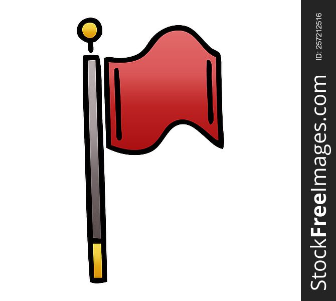 gradient shaded cartoon red flag