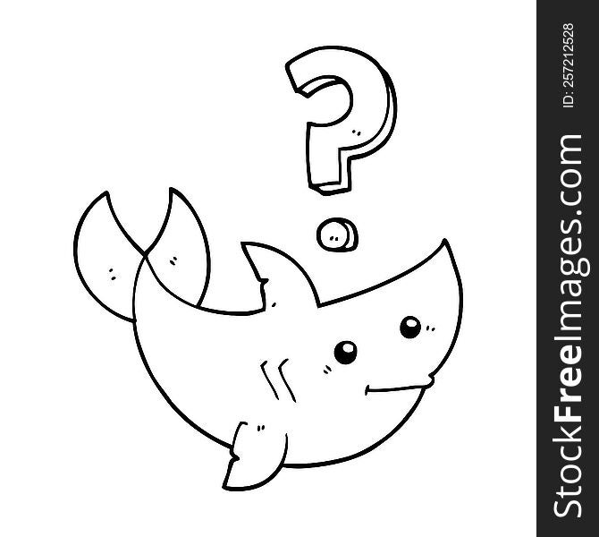 cartoon shark asking question