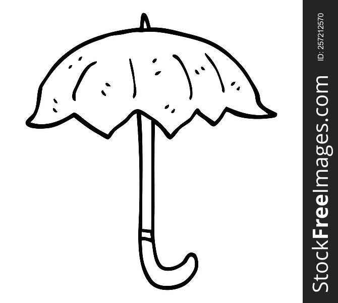 Line Drawing Cartoon Open Umbrella
