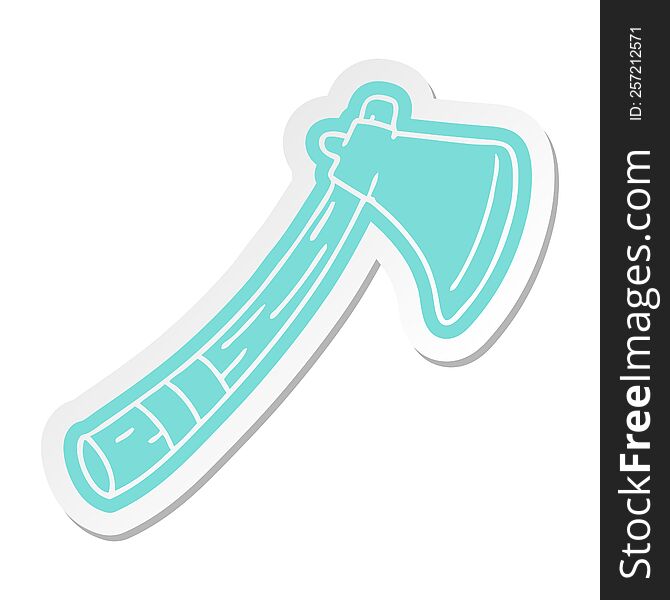 cartoon sticker of a garden axe