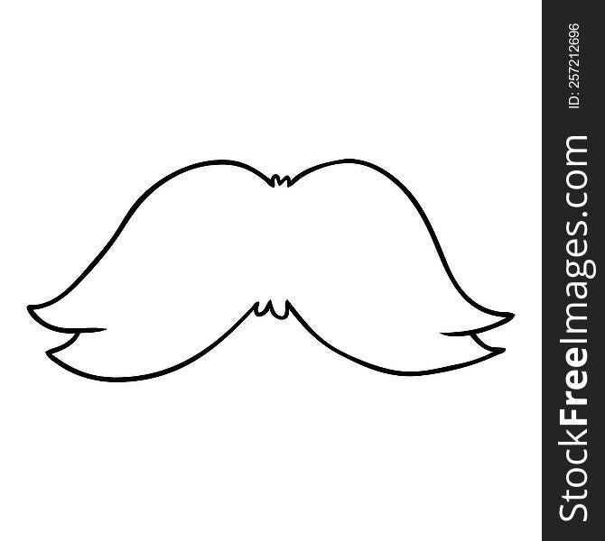 hand drawn line drawing doodle of a mans moustache