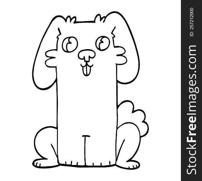 Line Drawing Cartoon Cute Bunny