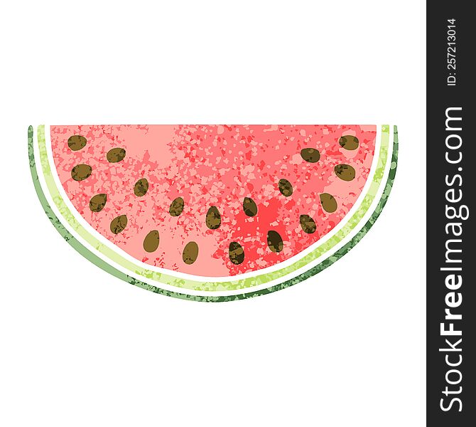 retro illustration style quirky cartoon watermelon. retro illustration style quirky cartoon watermelon