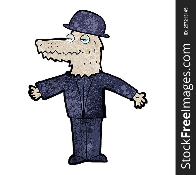 cartoon smartly dressed werewolf. cartoon smartly dressed werewolf