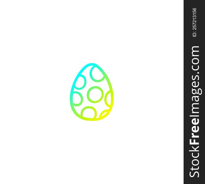Cold Gradient Line Drawing Cartoon Painted Easter Egg