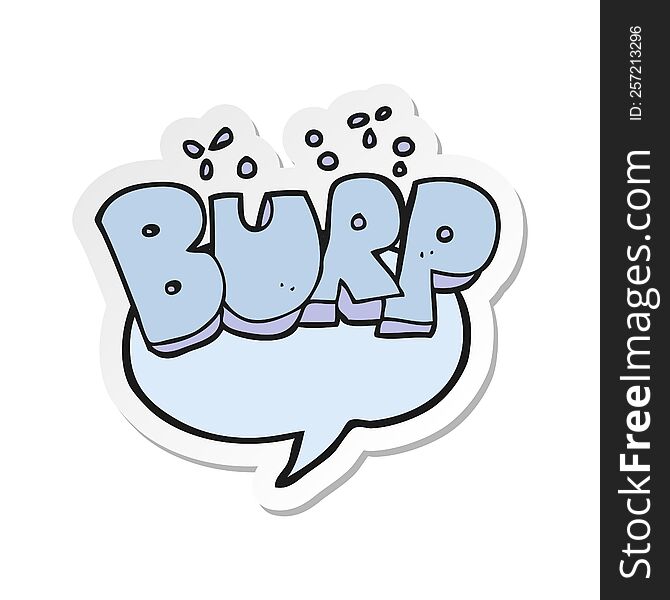 Sticker Of A Cartoon Burp