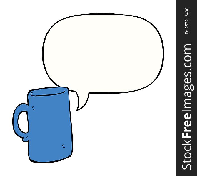 cartoon mug with speech bubble. cartoon mug with speech bubble