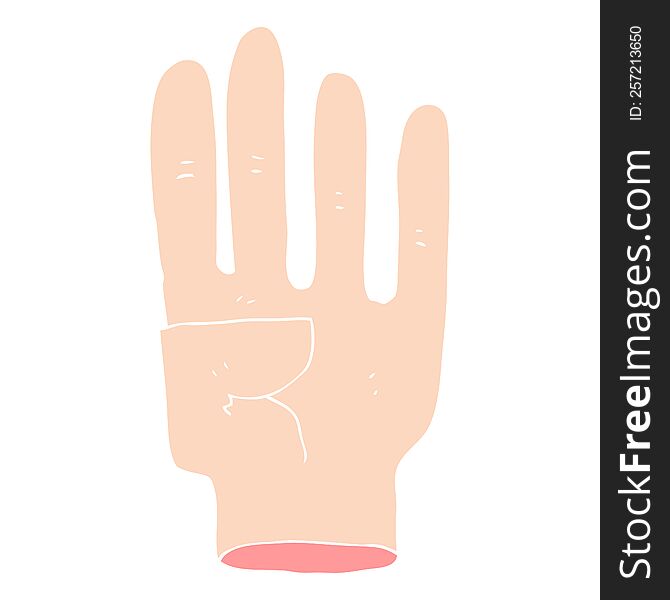 flat color illustration of hand. flat color illustration of hand