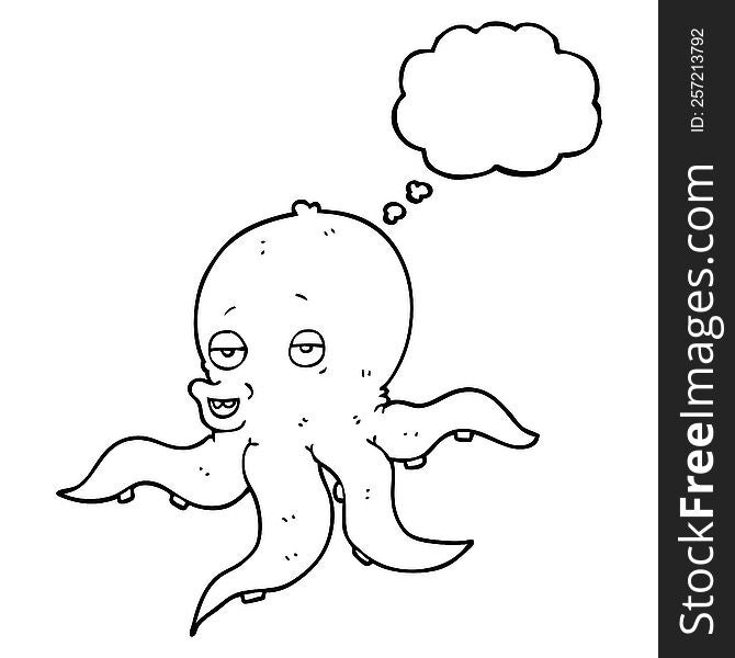 Thought Bubble Cartoon Octopus