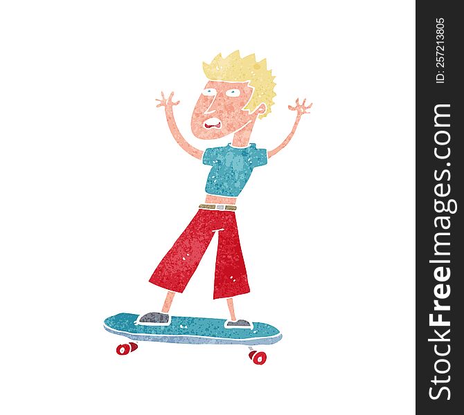 cartoon boy on skateboard. cartoon boy on skateboard